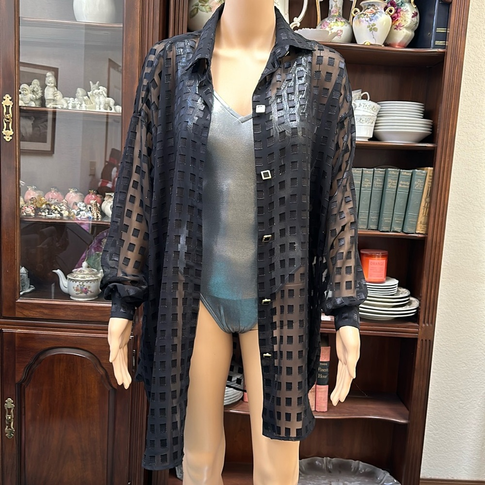 Sand Dollars Sheer Black Pool Coverup